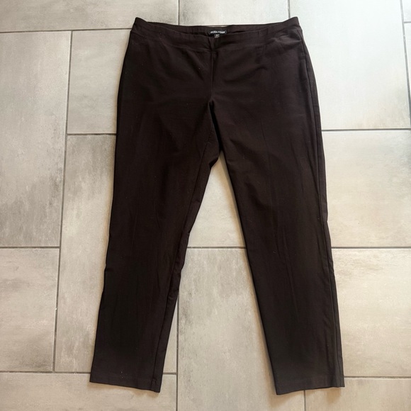 Eileen Fisher Washable Stretch Crepe Slim Ankle Pant in Black - Picture 2 of 4